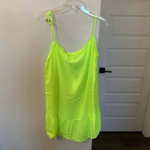 Line & Dot Lime Beach Swim Cover Up Dress Size Medium New With Tags - Picture 2 of 7